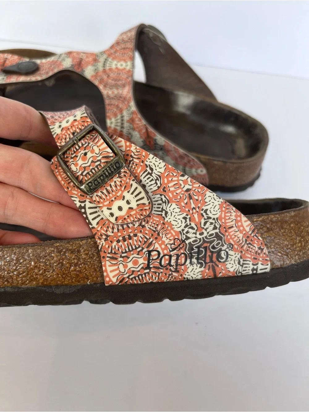 Birkenstock Papillio Ghiza Orange Thong Boho Floral Sandals